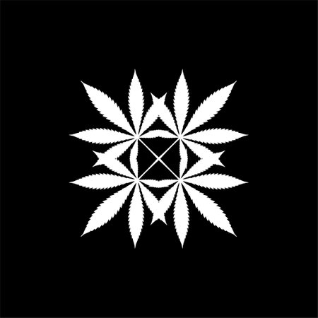 Marijuana Silhouette Composition, can use for Decoration, Ornate, Wallpaper, Cover, Art Illustration, Textile, Fabric, Fashion, or Graphic Design Element. Vector Illustrationのイラスト素材
