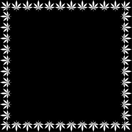Frame Work Create from Cannabis also known as Marijuana Leaf Silhouette, can use for Decoration, Ornate, Background, Frame, Space for Text of Image, or Graphic Design. Vectorのイラスト素材