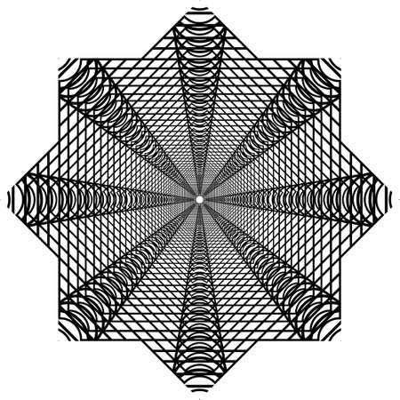 Visual of the Optical Illusion Created from Square Lines Composition, for Background, Decoration, Wallpaper, Tile, Carpet Pattern, Modern Motifs, Ornate, or Graphic Design Elementのイラスト素材