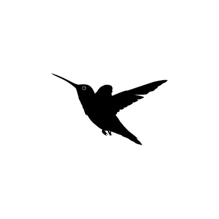 Flying Hummingbird Silhouette, can use Art Illustration, Website, Logo Gram, Pictogram or Graphic Design Element. Vector Illustrationのイラスト素材
