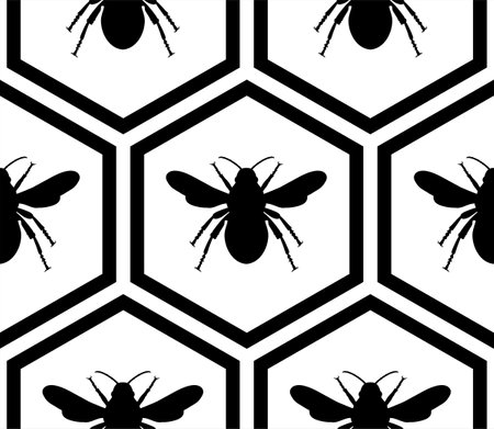 Seamless Honeycomb Shape Motifs Pattern, Beehive or Bee House Form, can use for Decoration, Ornate, Carpet Pattern, Fashion, Textile, Tile, Mosaic, Wallpaper, Cover, Backgroundのイラスト素材