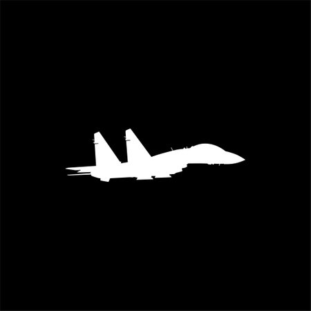 Silhouette of the Jet Fighter, Fighter aircraft are military aircraft designed primarily for air-to-air combat. Vector Illustrationのイラスト素材