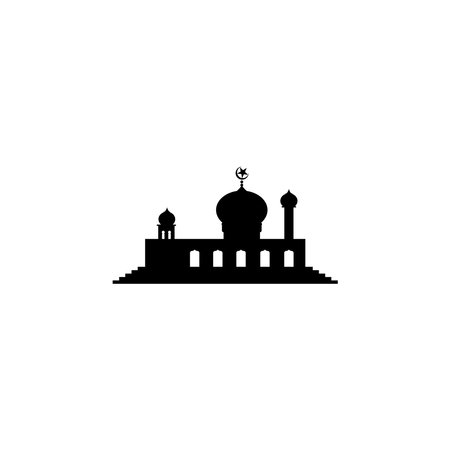 Mosque Silhouette, Flat Style. can use for Art Illustration, Decoration, Wallpaper, Background, Apps, Website, Logo Gram, Pictogram, Greeting Card or for Graphic Design Element.のイラスト素材