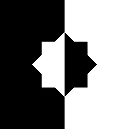 Eight Point Star Shape in Contrast Color, for Wallpaper, Cover, Decoration, Ornate, Ornament, Background, Wrapping, Fabric, Textile, Fashion, Tile, Carpet Pattern, etcのイラスト素材