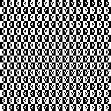 Butterfly Shape in Contrast Color, Black White, can use for Wallpaper, Cover, Decoration Ornate, Ornament, Background, Wrapping, Fabric, Textile, Fashion, Tile, Carpet Patternのイラスト素材