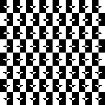 Butterfly Shape in Contrast Color, Black White, can use for Wallpaper, Cover, Decoration Ornate, Ornament, Background, Wrapping, Fabric, Textile, Fashion, Tile, Carpet Patternのイラスト素材