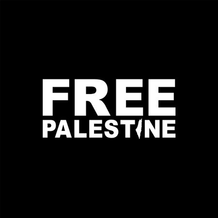 Text Illustration About 'FREE PALESTINE', can use for Poster, Banner, Sticker, T-Shirt, Cover, Logo Gram, or Graphic Design Element. Vector Illustrationのイラスト素材