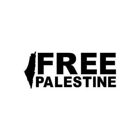 Text Illustration About 'FREE PALESTINE', can use for Poster, Banner, Sticker, T-Shirt, Cover, Logo Gram, or Graphic Design Element. Vector Illustrationのイラスト素材