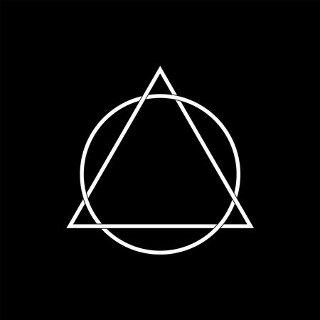 Triangle and Circle Shape Composition, can use for Logo Gram, Apps, Website, Decoration, Ornate, Cover, Art Illustration, or Graphic Design Element. Vector Illustrationのイラスト素材