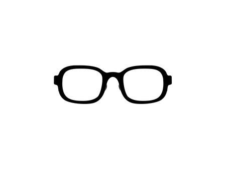 Eye Glasses Silhouette, Front View, Flat Style, can use for Pictogram, Logo Gram, Apps, Art Illustration, Template for Avatar Profile Image, Website, or Graphic Design Element.のイラスト素材