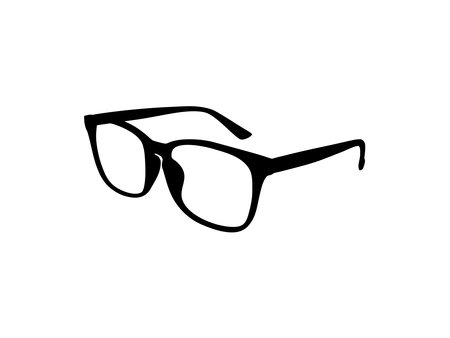Eye Glasses Silhouette, Side View, Flat Style, can use for Pictogram, Logo Gram, Apps, Art Illustration, Template for Avatar Profile Image, Website, or Graphic Design Element.のイラスト素材