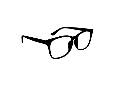 Eye Glasses Silhouette, Side View, Flat Style, can use for Pictogram, Logo Gram, Apps, Art Illustration, Template for Avatar Profile Image, Website, or Graphic Design Element.のイラスト素材