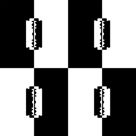 Razor Blade Shape in Contrast Color, Black White, can use for Wallpaper, Cover, Decoration, Ornate, Ornament, Background, Wrapping, Fabric, Textile, Fashion, Tile, Carpet Patternのイラスト素材