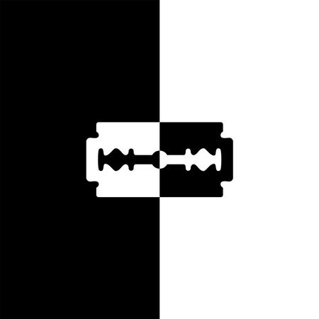 Razor Blade Shape in Contrast Color, Black White, can use for Wallpaper, Cover, Decoration, Ornate, Ornament, Background, Wrapping, Fabric, Textile, Fashion, Tile, Carpet Patternのイラスト素材