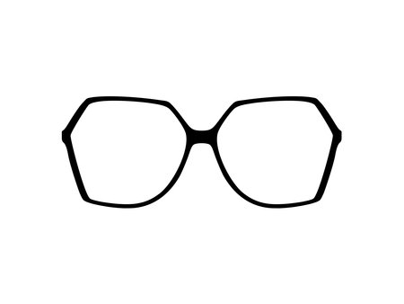 Eye Glasses Silhouette, Front View, Flat Style, can use for Pictogram, Logo Gram, Apps, Art Illustration, Template for Avatar Profile Image, Website, or Graphic Design Elementのイラスト素材