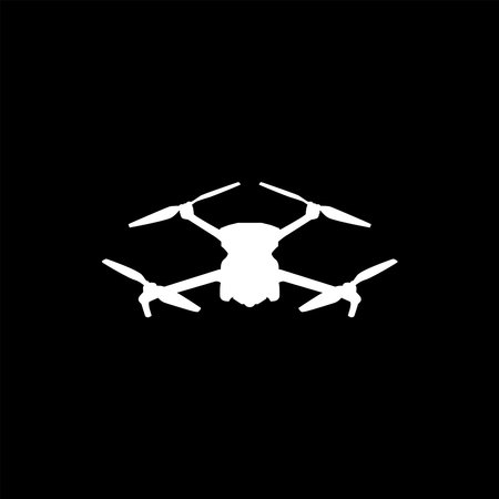 Drone Camera or UAV Silhouette, Flat Style, Can use for Art Illustration, Apps, Website, Pictogram, Logo Gram, or Graphic Design Element. Vector Illustrationのイラスト素材