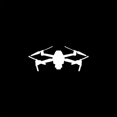 Drone Camera or UAV Silhouette, Flat Style, Can use for Art Illustration, Apps, Website, Pictogram, Logo Gram, or Graphic Design Element. Vector Illustrationのイラスト素材