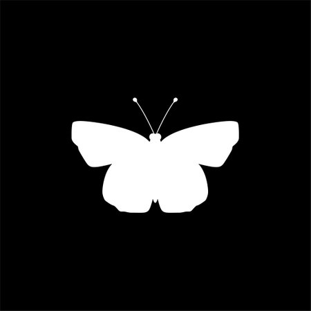 Butterfly Silhouette, Flat Style, can use for Logo Gram, Art Illustration, Pictogram, Apps, Website, Decoration, Ornate, Background or Graphic Design Element. Vector Illustrationのイラスト素材