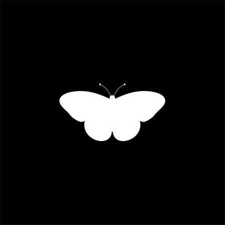Butterfly Silhouette, Flat Style, can use for Logo Gram, Art Illustration, Pictogram, Apps, Website, Decoration, Ornate, Background or Graphic Design Element. Vector Illustrationのイラスト素材