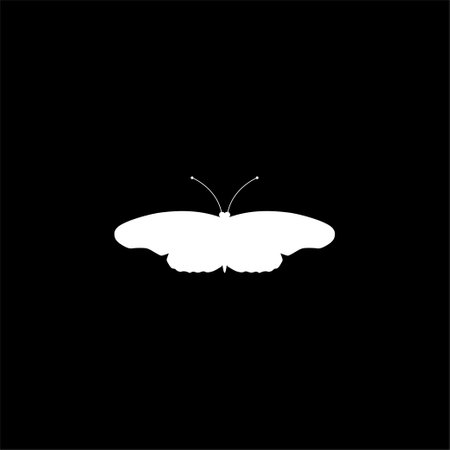 Butterfly Silhouette, Flat Style, can use for Logo Gram, Art Illustration, Pictogram, Apps, Website, Decoration, Ornate, Background or Graphic Design Element. Vector Illustrationのイラスト素材