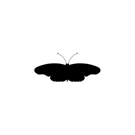 Butterfly Silhouette, Flat Style, can use for Logo Gram, Art Illustration, Pictogram, Apps, Website, Decoration, Ornate, Background or Graphic Design Element. Vector Illustrationのイラスト素材