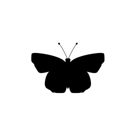 Butterfly Silhouette, Flat Style, can use for Logo Gram, Art Illustration, Pictogram, Apps, Website, Decoration, Ornate, Background or Graphic Design Element. Vector Illustrationのイラスト素材