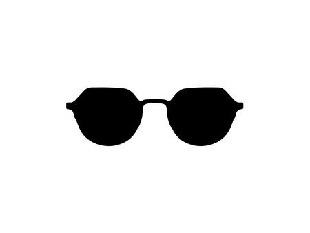 Sun Eye Glasses Silhouette, Front View, Flat Style, can use for Pictogram, Logo Gram, Apps, Art Illustration, Template for Avatar Profile Image, Website, or Graphic Design Elementのイラスト素材