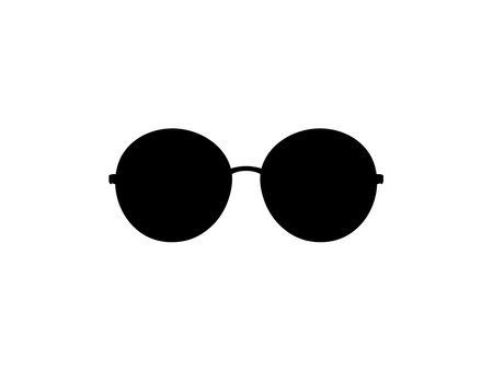 Sun Eye Glasses Silhouette, Front View, Flat Style, can use for Pictogram, Logo Gram, Apps, Art Illustration, Template for Avatar Profile Image, Website, or Graphic Design Elementのイラスト素材