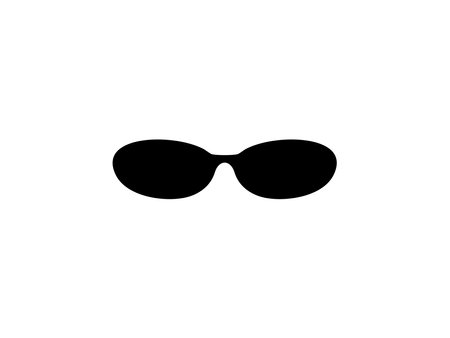 Sun Eye Glasses Silhouette, Front View, Flat Style, can use for Pictogram, Logo Gram, Apps, Art Illustration, Template for Avatar Profile Image, Website, or Graphic Design Elementのイラスト素材