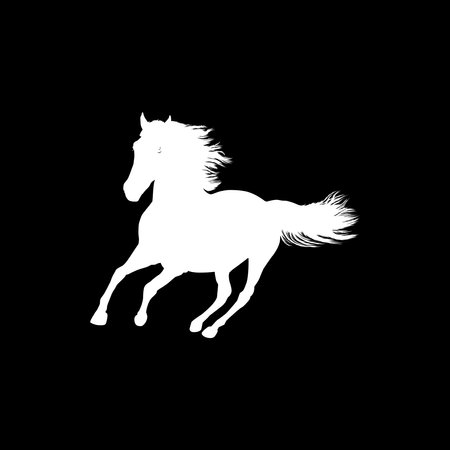 Horse Silhouette, flat style, can use for Logo Gram, Art Illustration, Emblem, Pictogram, Apps, Website or Graphic Design Element. Vector Illustrationのイラスト素材