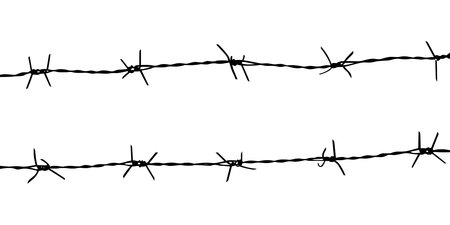 Barbed Wire Silhouette, can use for art illustration, pattern, ornate, decoration, of graphic design element. Vector Illustrationのイラスト素材