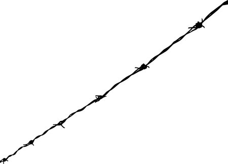 Barbed Wire Silhouette, can use for art illustration, pattern, ornate, decoration, of graphic design element. Vector Illustrationのイラスト素材