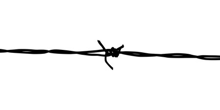 Barbed Wire Silhouette, can use for art illustration, pattern, ornate, decoration, of graphic design element. Vector Illustrationのイラスト素材