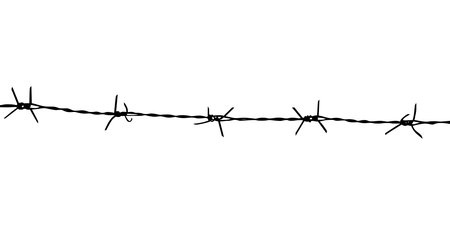 Barbed Wire Silhouette, can use for art illustration, pattern, ornate, decoration, of graphic design element. Vector Illustrationのイラスト素材