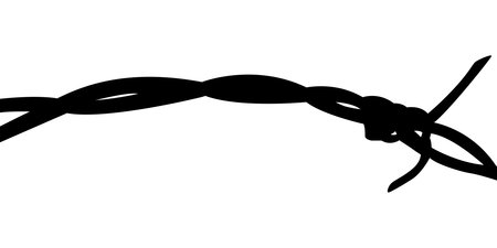 Barbed Wire Silhouette, can use for art illustration, pattern, ornate, decoration, of graphic design element. Vector Illustrationのイラスト素材