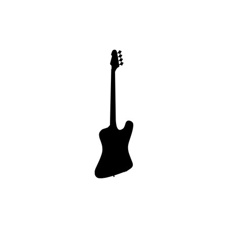 Electric Bass Silhouette, can use for Logo, Pictogram, Musical Instrumental Illustration, Icon, Symbol, Apps, Website, or Graphic Design Element. Vector Illustrationのイラスト素材