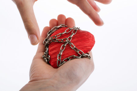 Heart in Chain on white background