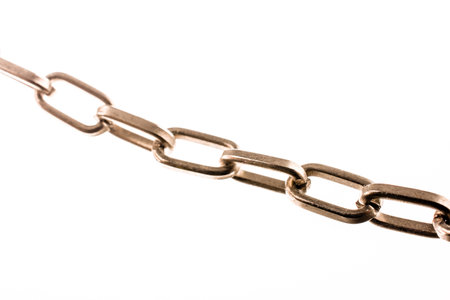 gold color metal chain on white background