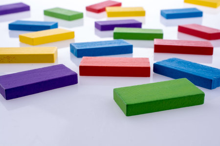 Color dominoes on a white background