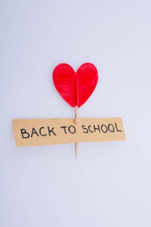 heart shape with a title back to school on a white backgroundの写真素材