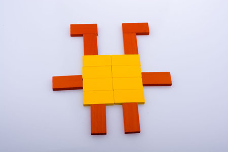 Colorful Domino Blocks on a white background