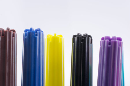 Color felt-tip pens  of various color on white background