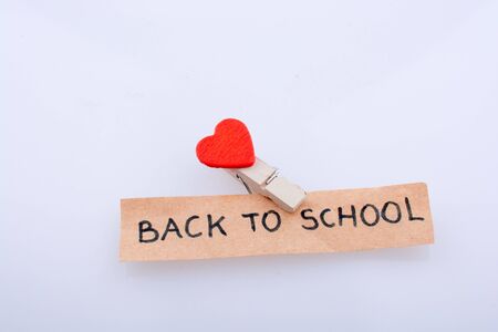 heart shape with a title back to school on a white backgroundの写真素材