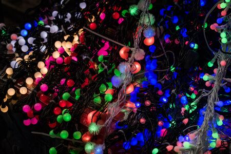Christmas lights and party lights of a certain typeの写真素材