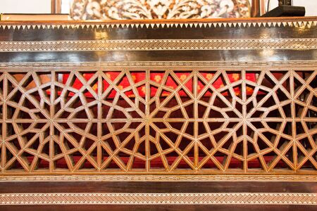 Ottoman art in geometric patterns on woodの写真素材