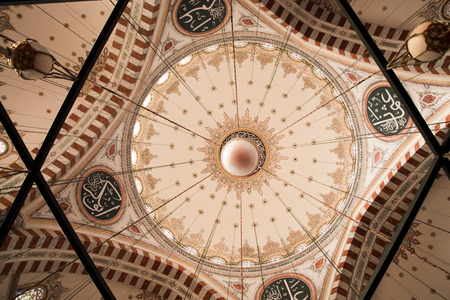 Inner view of dome in Ottoman architecture  in, Istanbul, Turkeyのeditorial素材