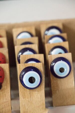 Evil eye bead as Amulet souvenir  from Turkeyの写真素材