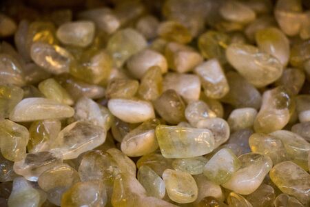 Set of natural mineral gemstones of a certain type as little pebblesの写真素材