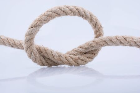 rope knot on a white backgroundの写真素材