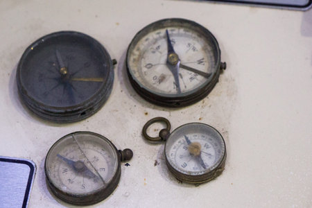 Rusty ancient compass instruments from the dardanelles war